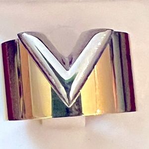 Titanium Steel two tone wide band ring